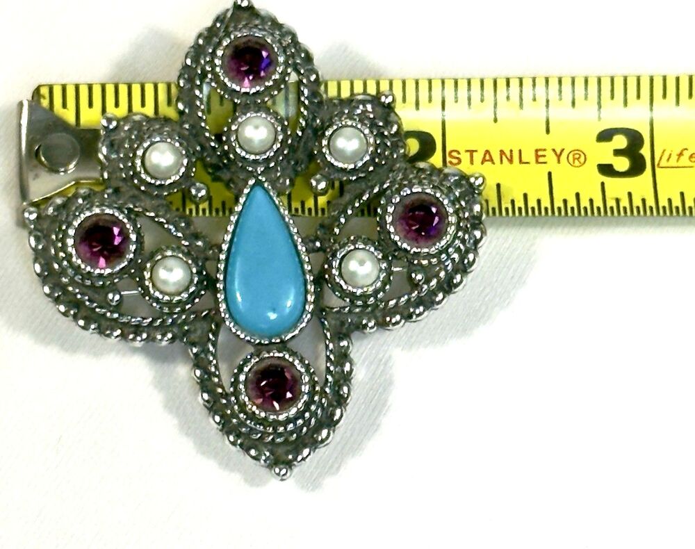 Vintage 1974 Sarah Coventry “Imperial” convertible brooch and pendant. - Picture 8 of 12